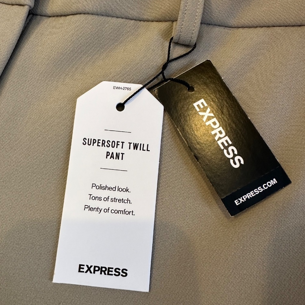 NWT Express Beige/Taupe Mid Rise Boot Supersoft Twill Pant - 4R - Picture 3 of 16